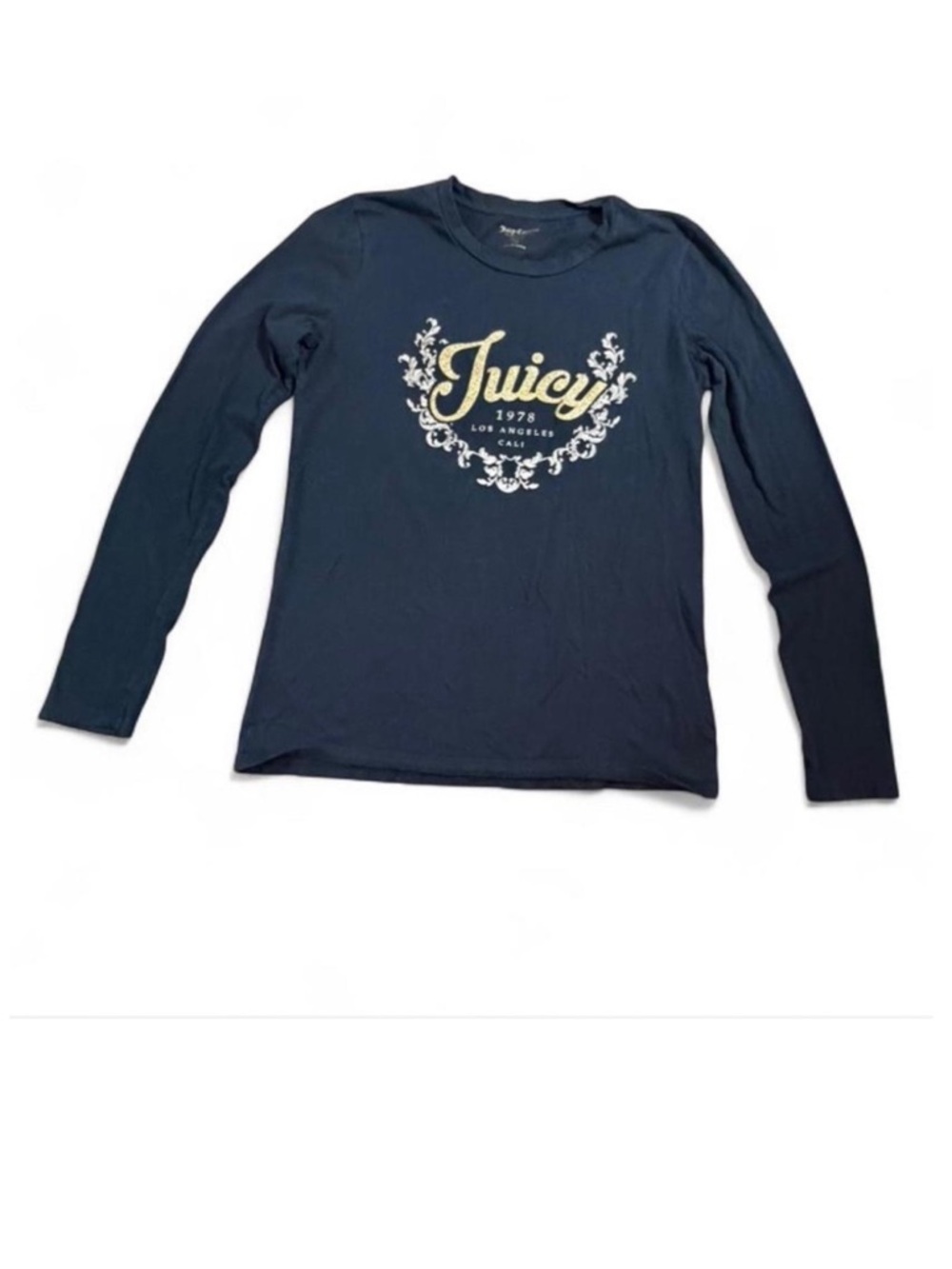 Juicy Couture Black Label Long Sleeve Graphic Tee size small 2010s Y2K